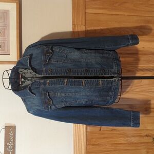 🌊 3 / $20 Tommy Hilfiger washed denim jean jacket crop 6 pocket Women's size M